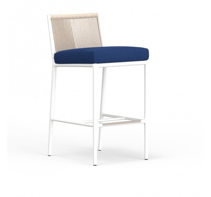 Sabbia Barstool in Echo Midnight, No Welt - Front Side Angle