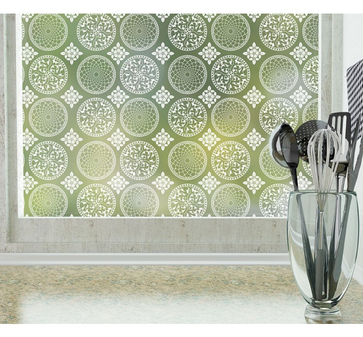 Odhams Press Gothica Frosted Non-Adhesive Decorative Window Film - Privacy Cling Film