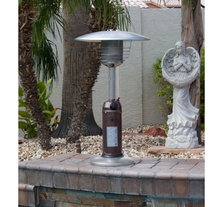 AZ Patio Heaters Tabletop Patio Heater in Stainless Steel/Hammered Bronze - Lifestyle