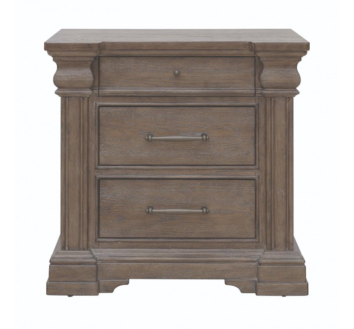Madison Ridge Brown 3 Drawer Nightstand-1