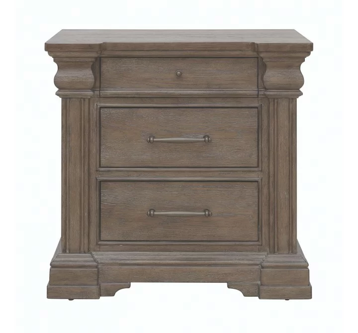 Madison Ridge Brown 3 Drawer Nightstand-1