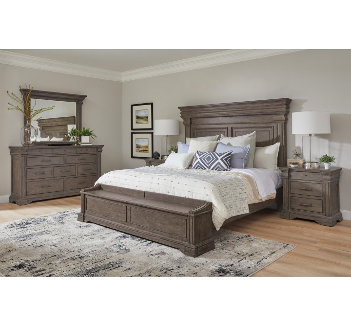 Ridge Brown King Bed with Chest Footboard-Lifestyle 1