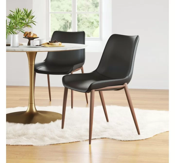 Magnus Dining Chair in Black & Walnut- Lifestyle 1