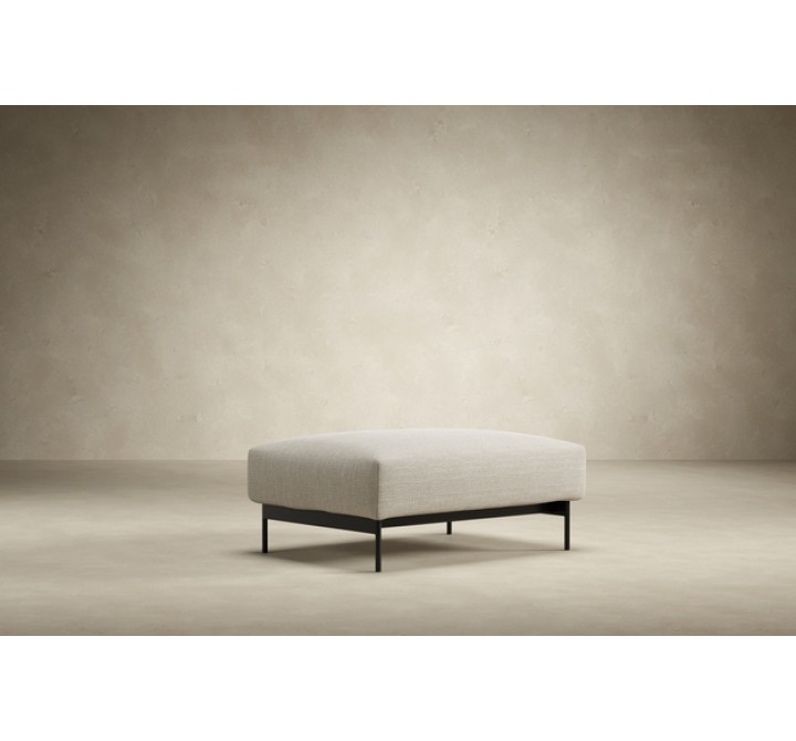 Innovation Living Malloy Ottoman Black Steel Front Angle579 - Kenya, Gravel