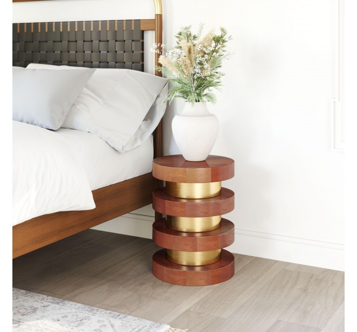 Marigot Side Table in Walnut- Lifestyle 1