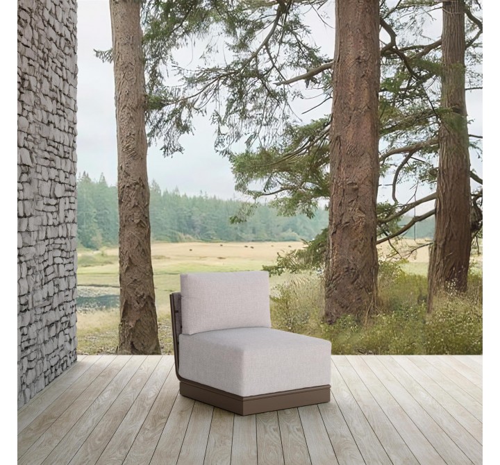 Azzurro Living Maui Armless Chair With Fawn Cushion - Lifestyle
