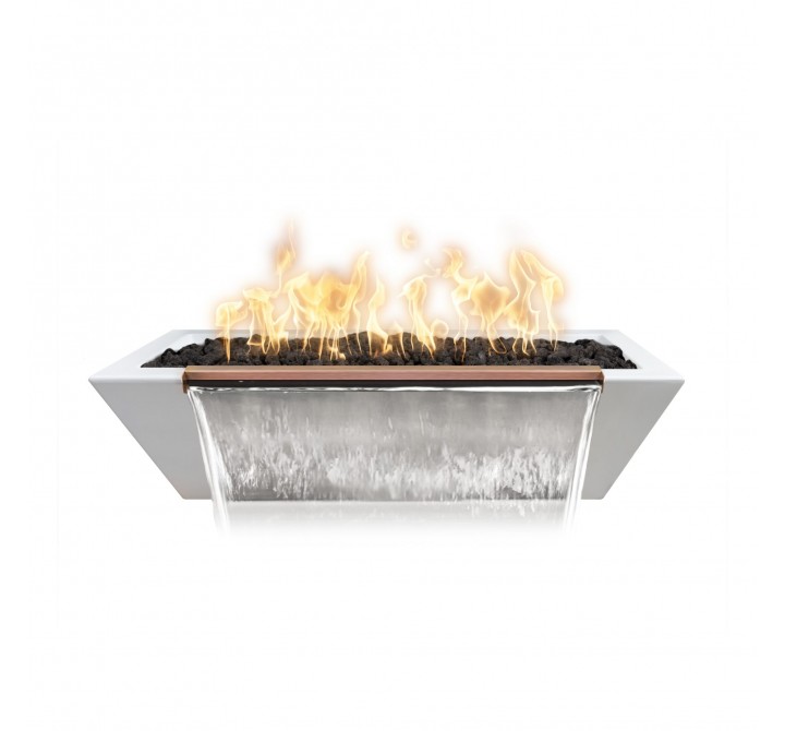 he Outdoor Plus 48" X 20" Linear Maya GFRC Fire & Water Bowl