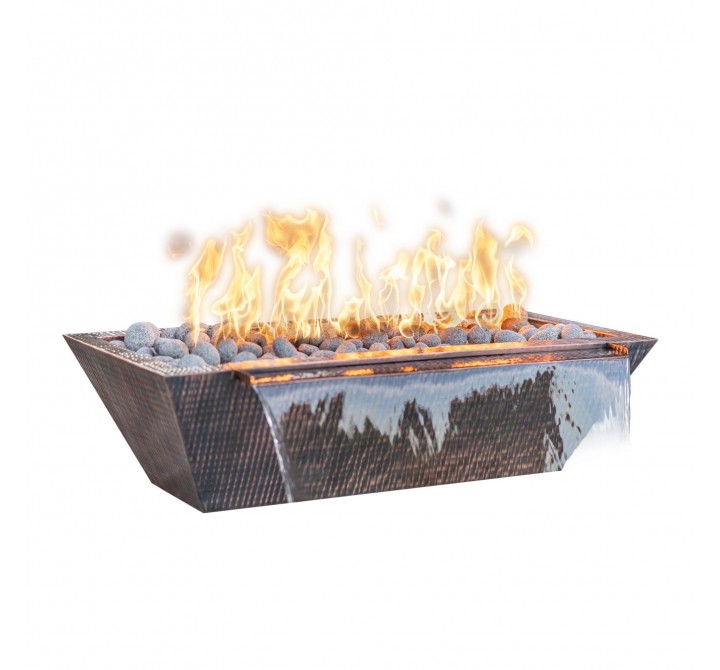 The Outdoor Plus Linear Maya Hammered Copper Fire & Water Bowl