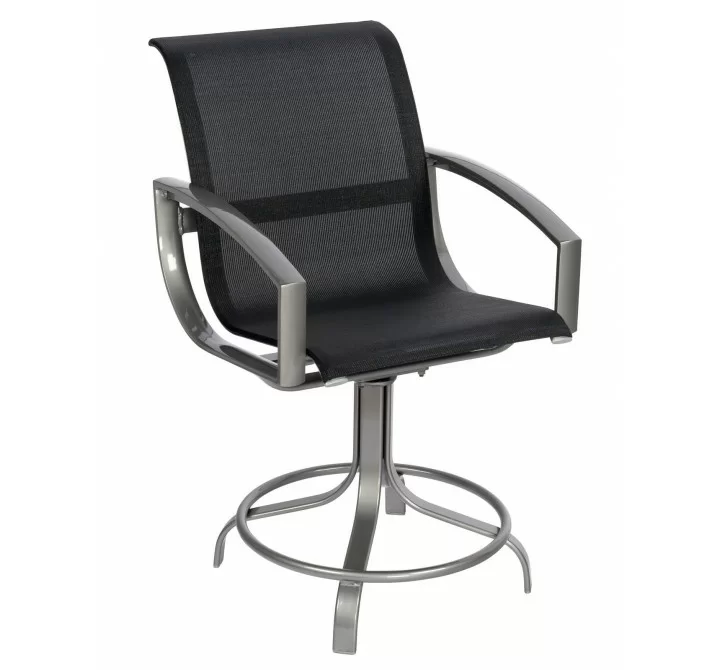 Woodard Metropolis Sling Swivel Counter Stool - Angled