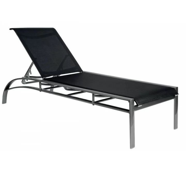 Woodard Metropolis Sling Adjustable Chaise Lounge Stackable - Angled View