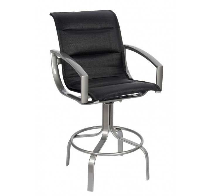 Woodard Metropolis Padded Sling Swivel Bar Stool