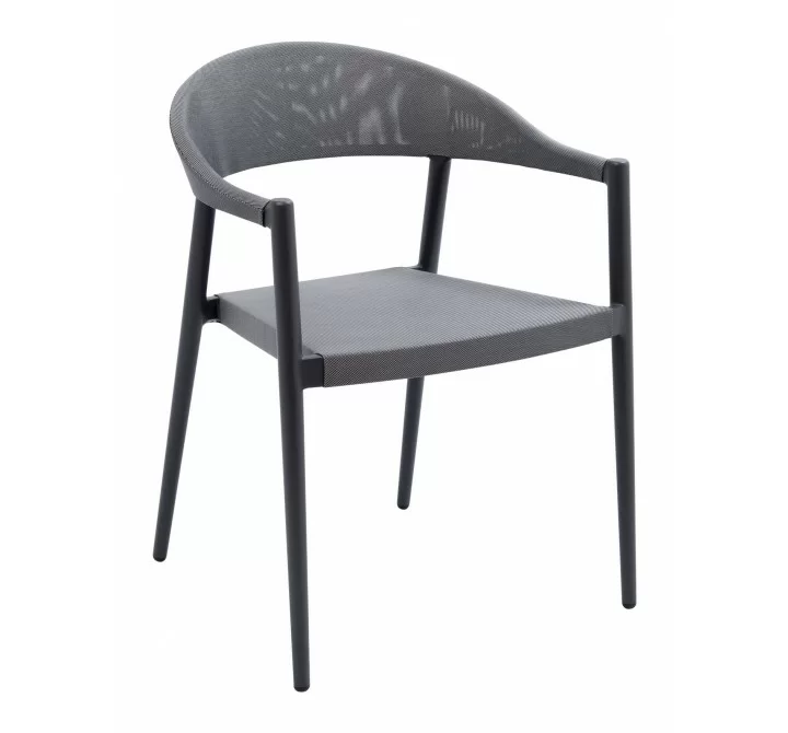 Powder Coated Aluminum Frame Arm Chair W/ Textilene Seat And Back - TEX-01 A