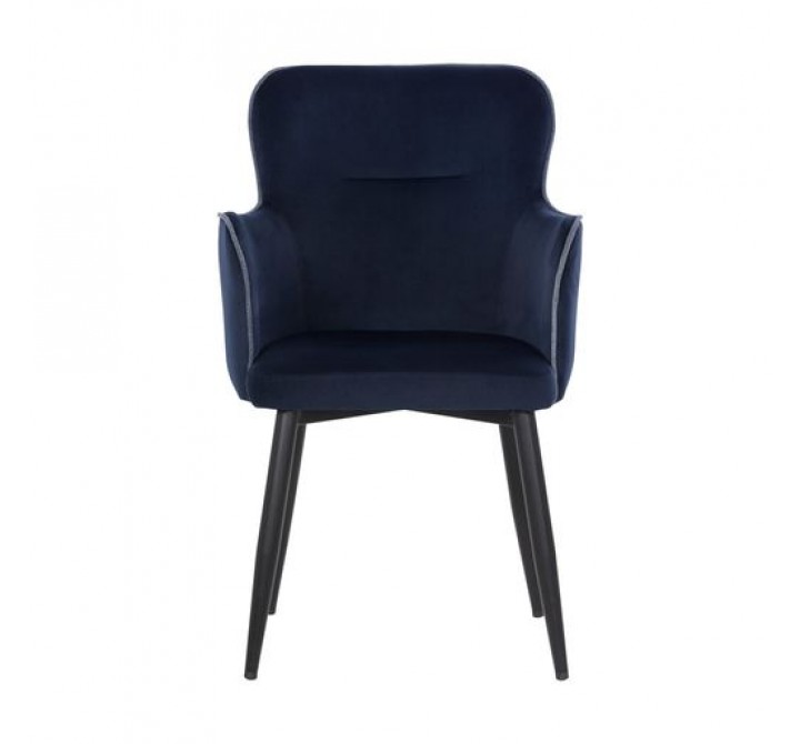Sunpan Khai Dining Armchair - Abbington Navy - Set of Two - Front Angle
