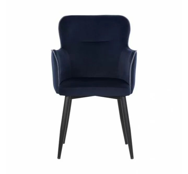Sunpan Khai Dining Armchair - Abbington Navy - Set of Two - Front Angle