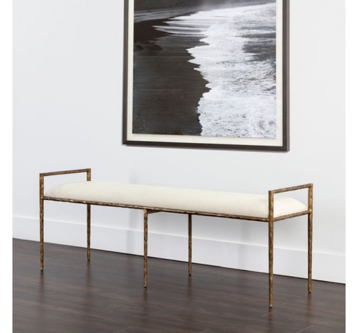 Sunpan Esai Bench in Zenith Alabaster - Lifestyle