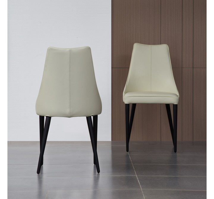 J&M Furniture Milano Leather Dining Chair White