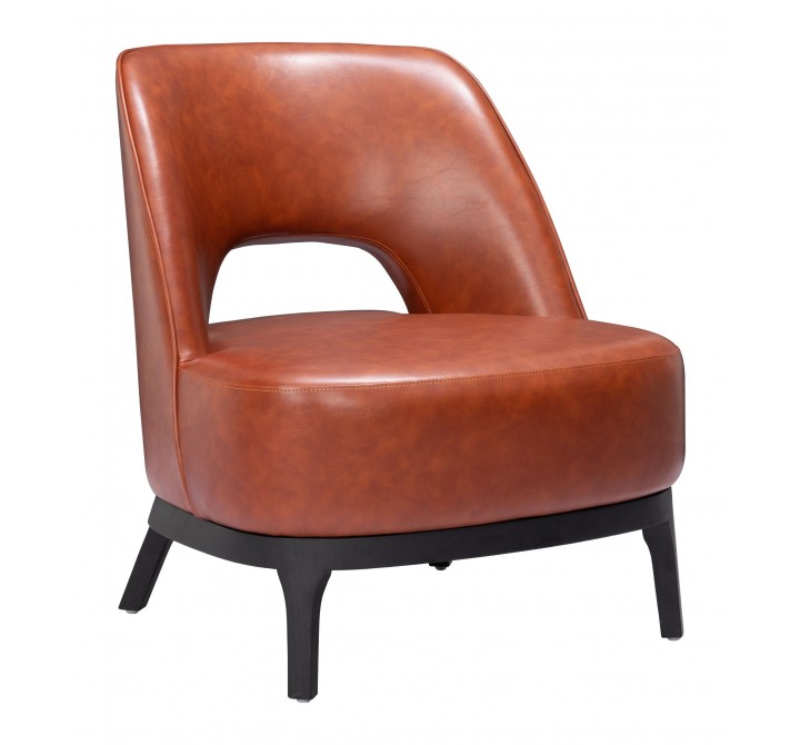 Zuo Modern Mistley Accent Chair Brown - Angled 1