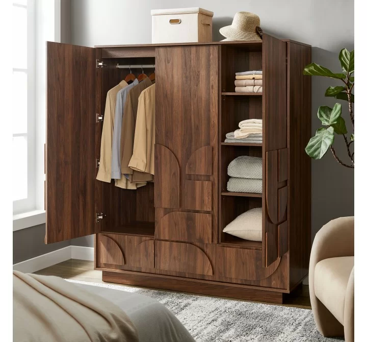 Modway Bulwark 3-Door Wardrobe Closet