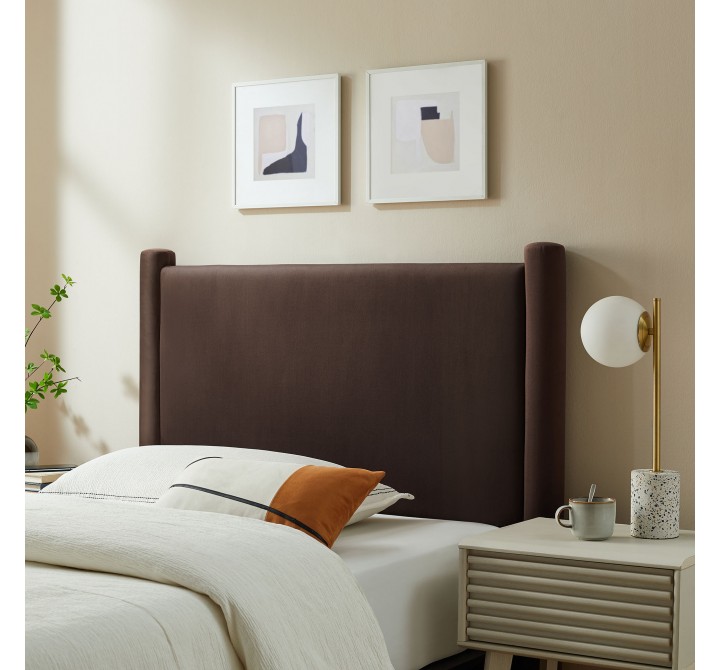 Modway Rael Performance Velvet Twin Headboard Brown