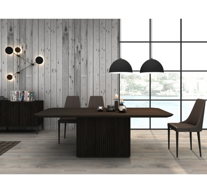 J&M Furniture Moderna Dining Chair In Taupe With Grey Legs