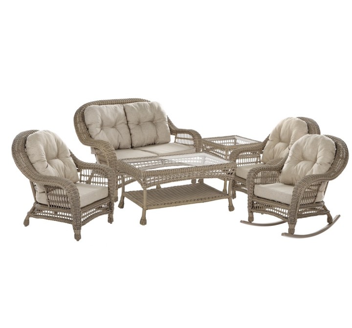 W Unlimited Moon Collection - Set with Cushions - Set of 6  -  Taupe/Light Brown