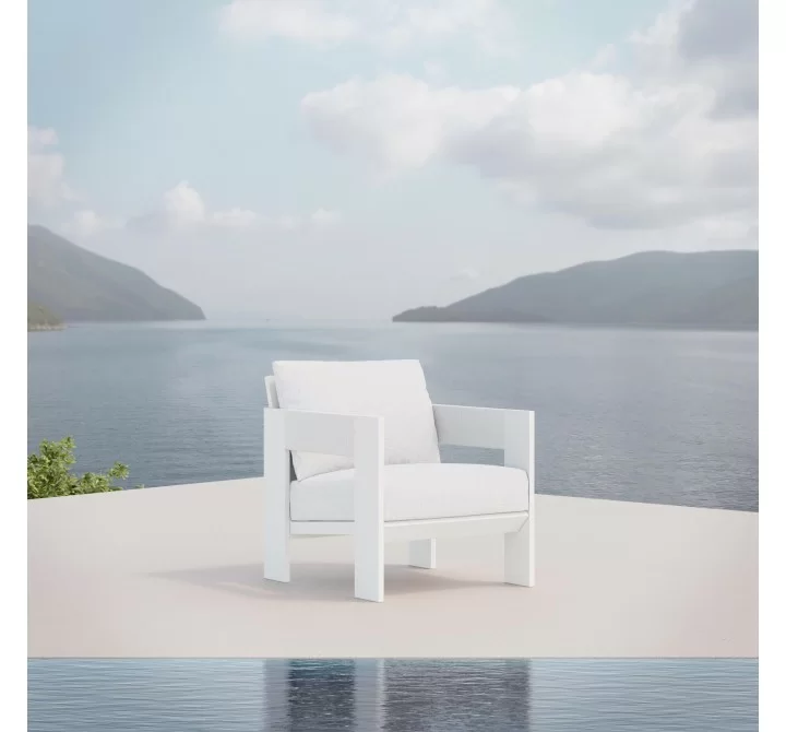 Azzurro Living Mykonos Club Chair With Polar Cushion - Lifestyle