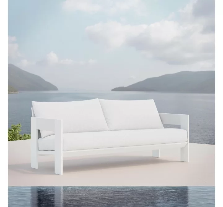Azzurro Living Mykonos 3 Seat Sofa With Polar Cushion - Lifestyle