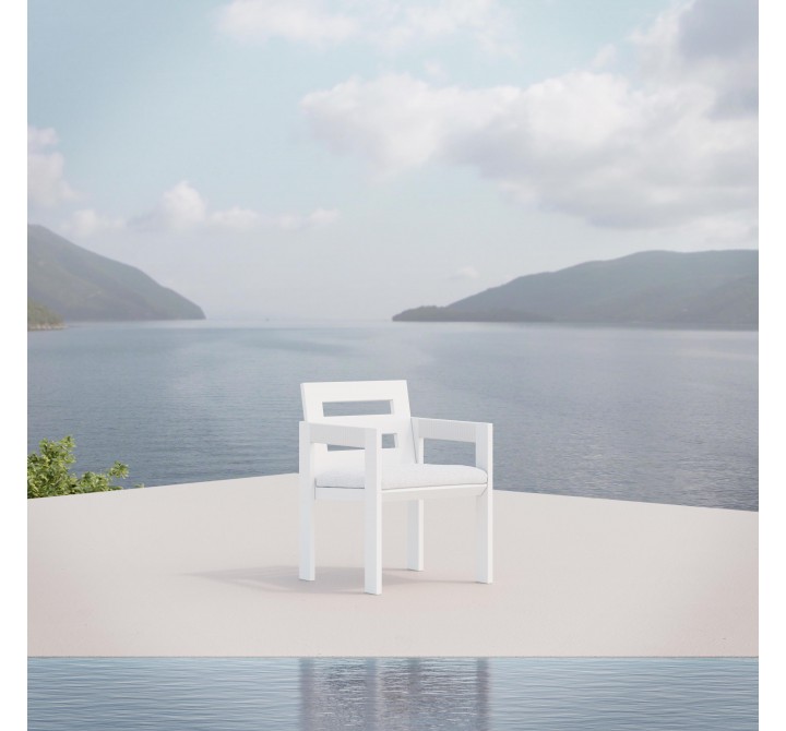 Azzurro Living Mykonos Dining Chair With Polar Cushion - Lifestyle