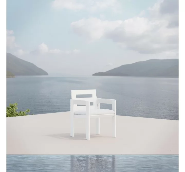Azzurro Living Mykonos Dining Chair With Polar Cushion - Lifestyle