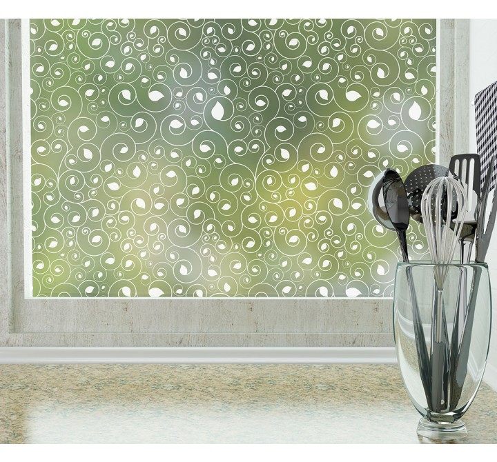 Odhams Press Calla Frosted Non-Adhesive Decorative Window Film  - Privacy Cling Film