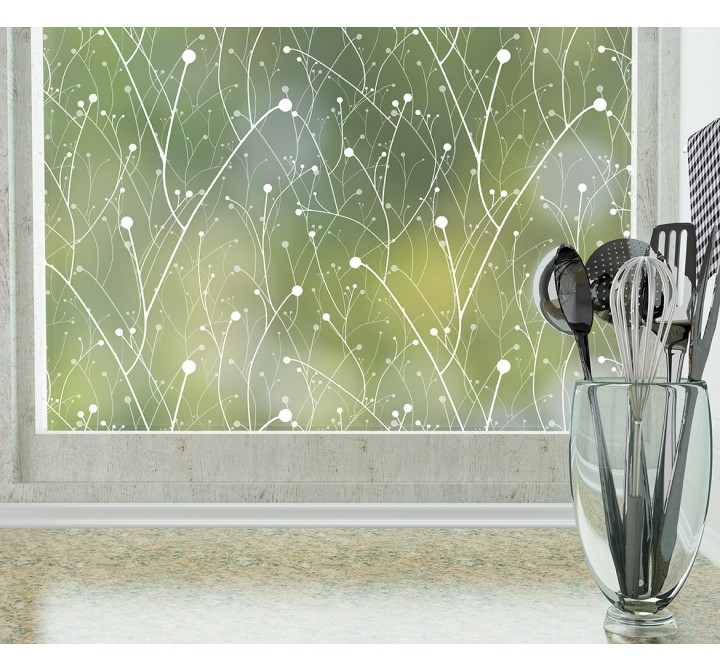 Odhams Press Willow Frosted Non-Adhesive Decorative Window Film - Privacy Cling Film