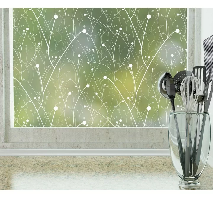 Odhams Press Willow Frosted Non-Adhesive Decorative Window Film - Privacy Cling Film