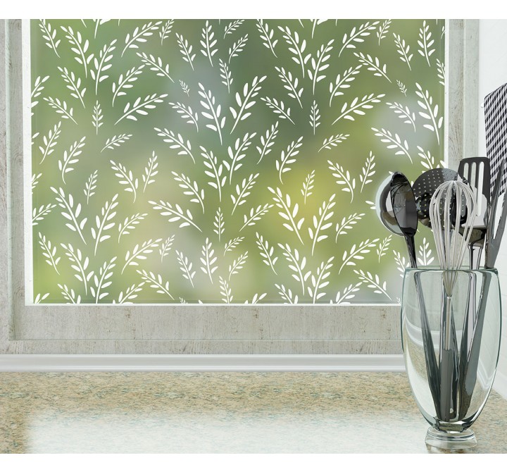 Odhams Press Wild Oats Frosted Non-Adhesive Decorative Window Film - Privacy Cling Film