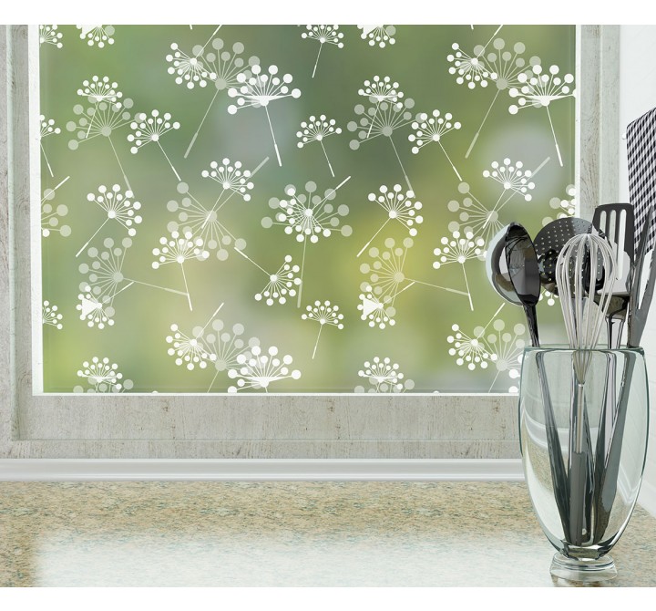 Odhams Press Dandelion Frosted Non-Adhesive Decorative Window Film - Privacy Cling Film