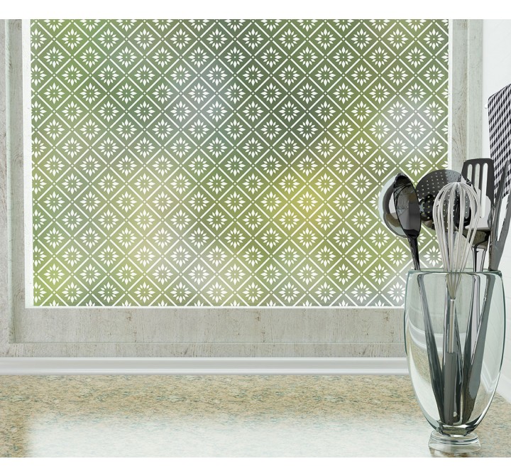 Odhams Press Jane Frosted Non-Adhesive Decorative Window Film - Privacy Cling Film