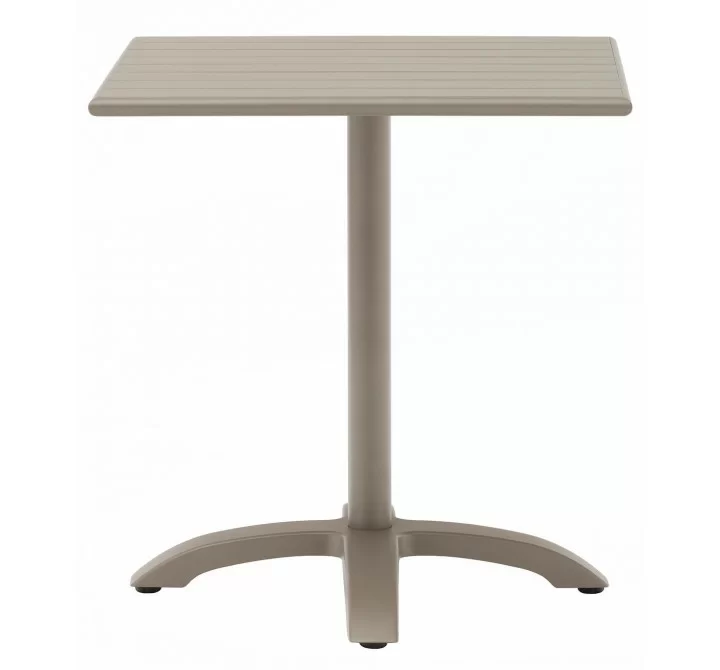 H&D Seating Square Outdoor Aluminum Table w/ Champagne Finish