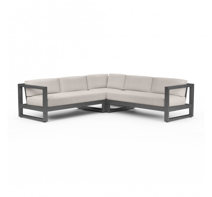 Redondo Sectional in Canvas Natural, No Welt - Front Side Angle