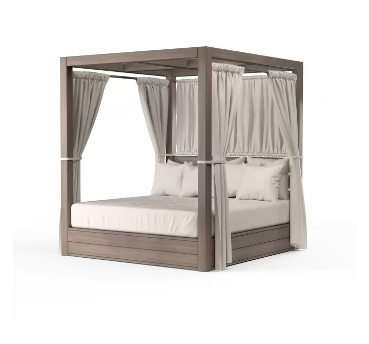 Laguna Resort King Daybed in Canvas Natural, No Welt - Front Side Angle