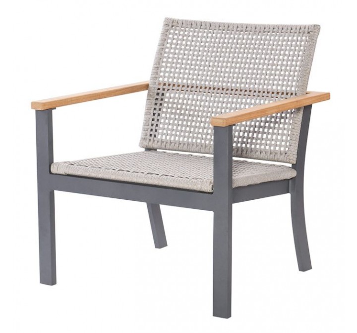 Royal Teak Naples Club Chair Charcoal Aluminum and Rope3