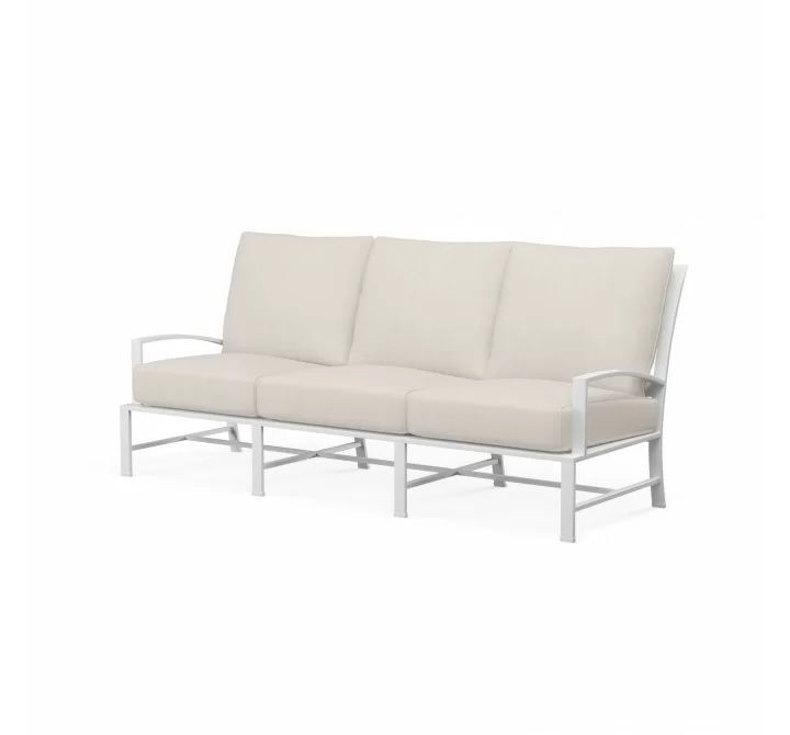 Bristol Sofa in Canvas Natural w/ Self Welt - Front Side Angle