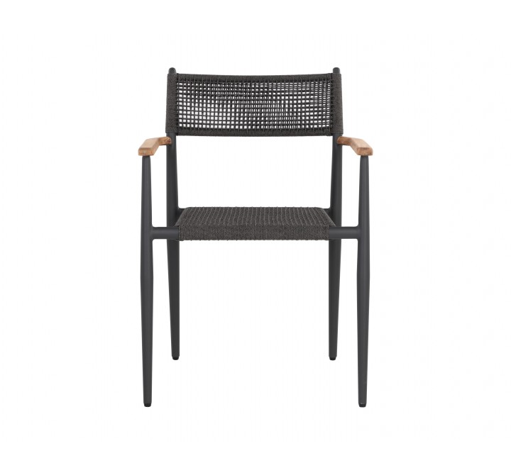 Sunpan Kona Stackable Dining Armchair Dark Grey - Set of Two - Front Angle
