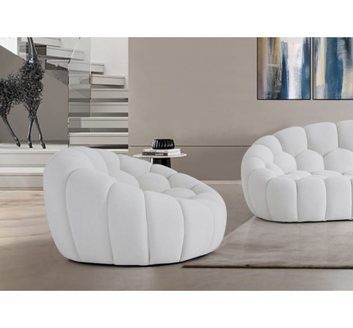 Nest Curved Armchair in White-Lifestyle 1