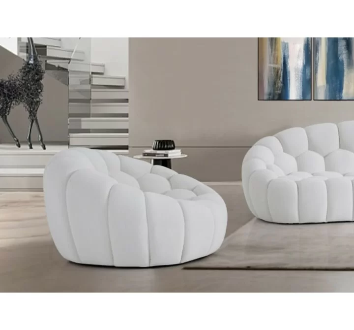 Nest Curved Armchair in White-Lifestyle 1
