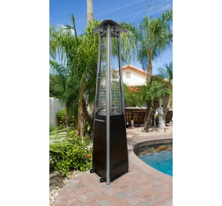 AZ Patio Heaters Commerical Natural Gas Hammered Bronze Glass Tube Heater - Lifestyle