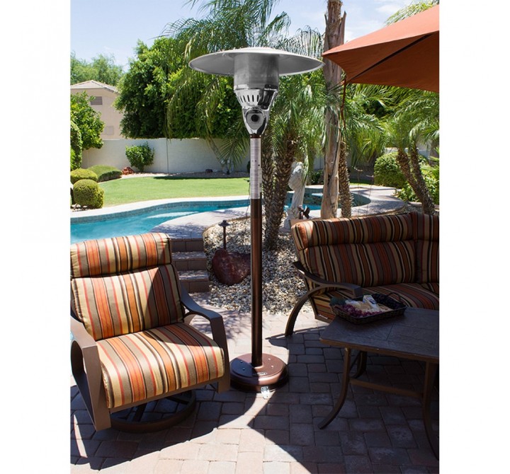 AZ Patio Heaters Outdoor Natural Gas Patio Heater in Hammered Bronze - Lifestyle