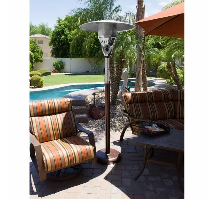 AZ Patio Heaters Outdoor Natural Gas Patio Heater in Hammered Bronze - Lifestyle