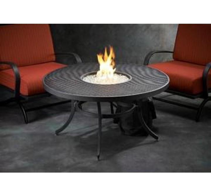 Outdoor Greatroom Company Nightfire-42- Round Mesh Fire Pit Table - Lifestyle