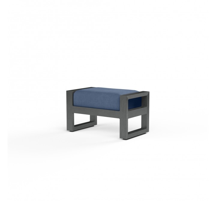 Redondo Ottoman in Spectrum Indigo, No Welt - Front Side Angle
