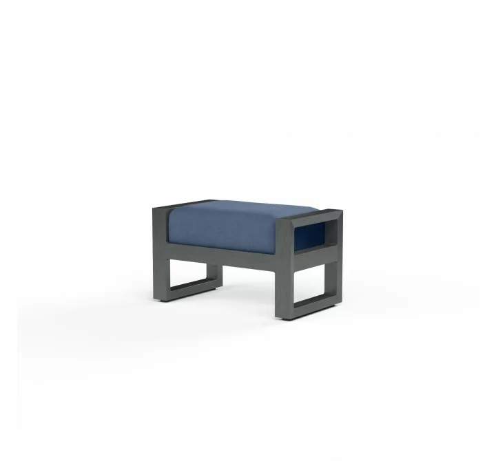 Redondo Ottoman in Spectrum Indigo, No Welt - Front Side Angle