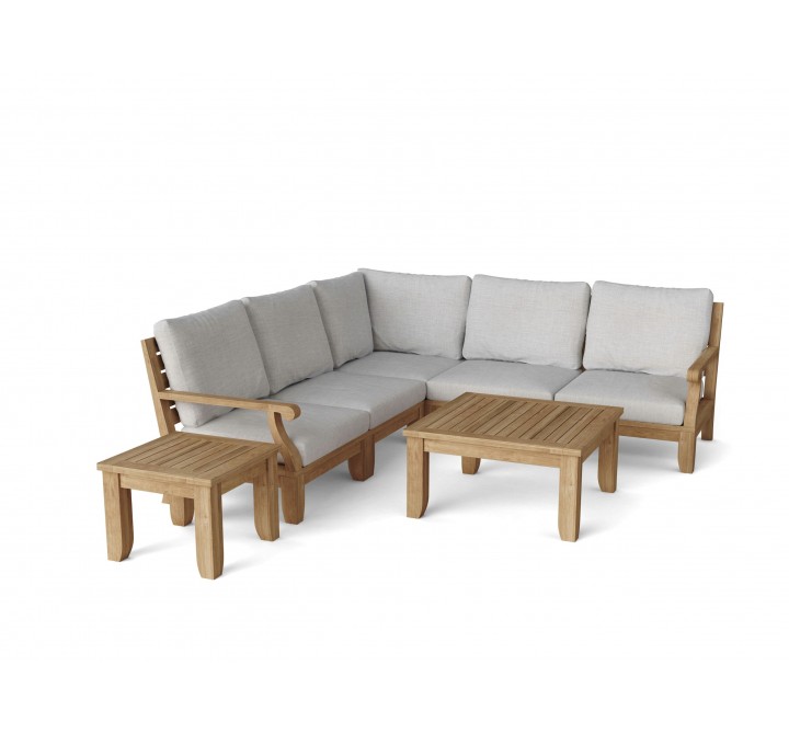 Anderson Teak Riviera Luxe 7-Pieces Modular Set with Square Tables